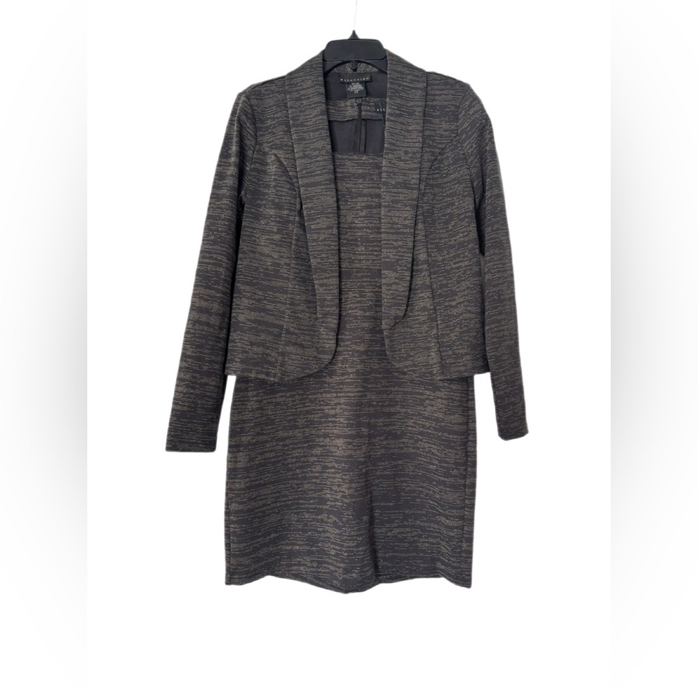 Attention Dress & Jacket Set โ Y2K Careerwear Black w/Gold Threading Small